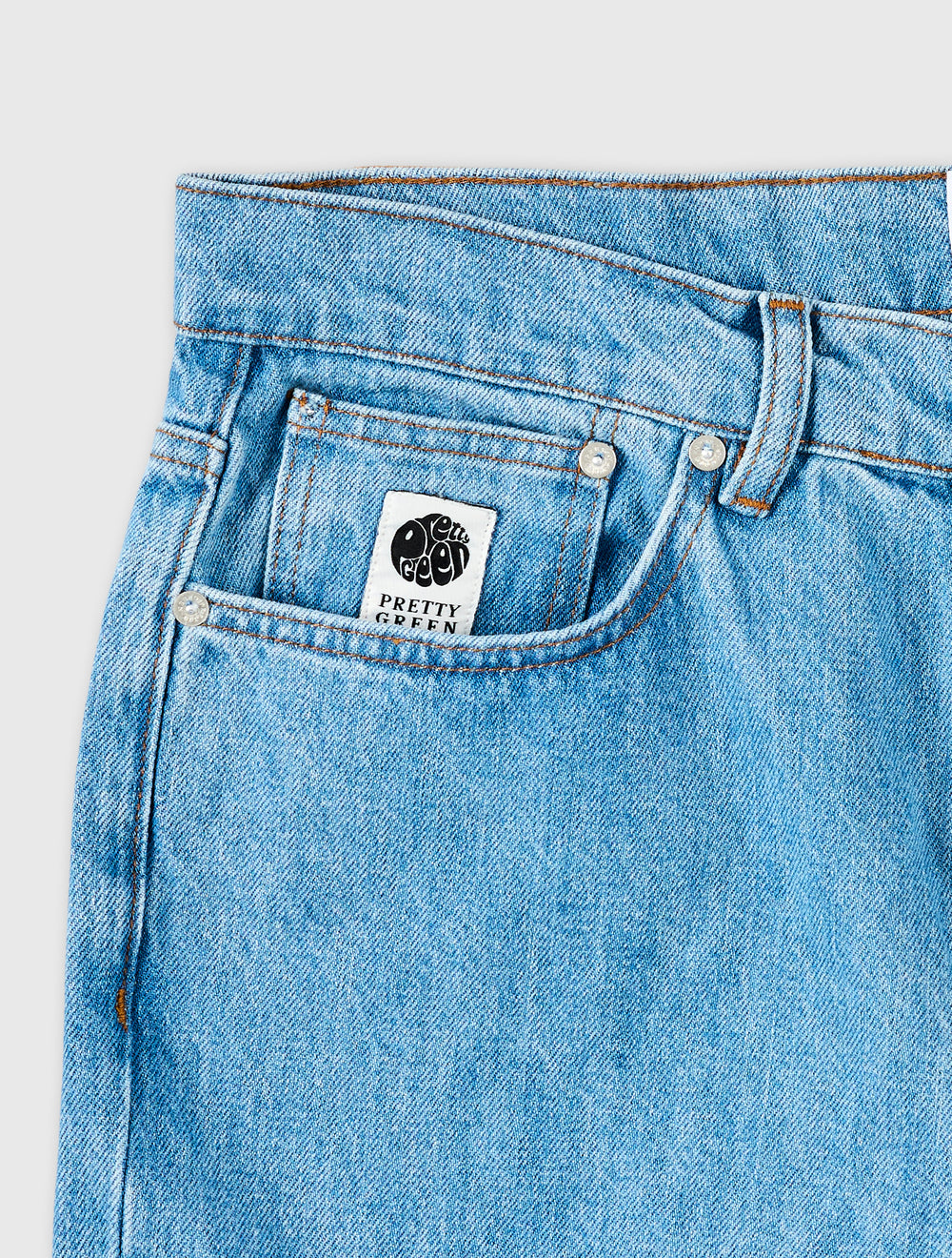 Blue Parthian Laser Etched Paisley Jeans