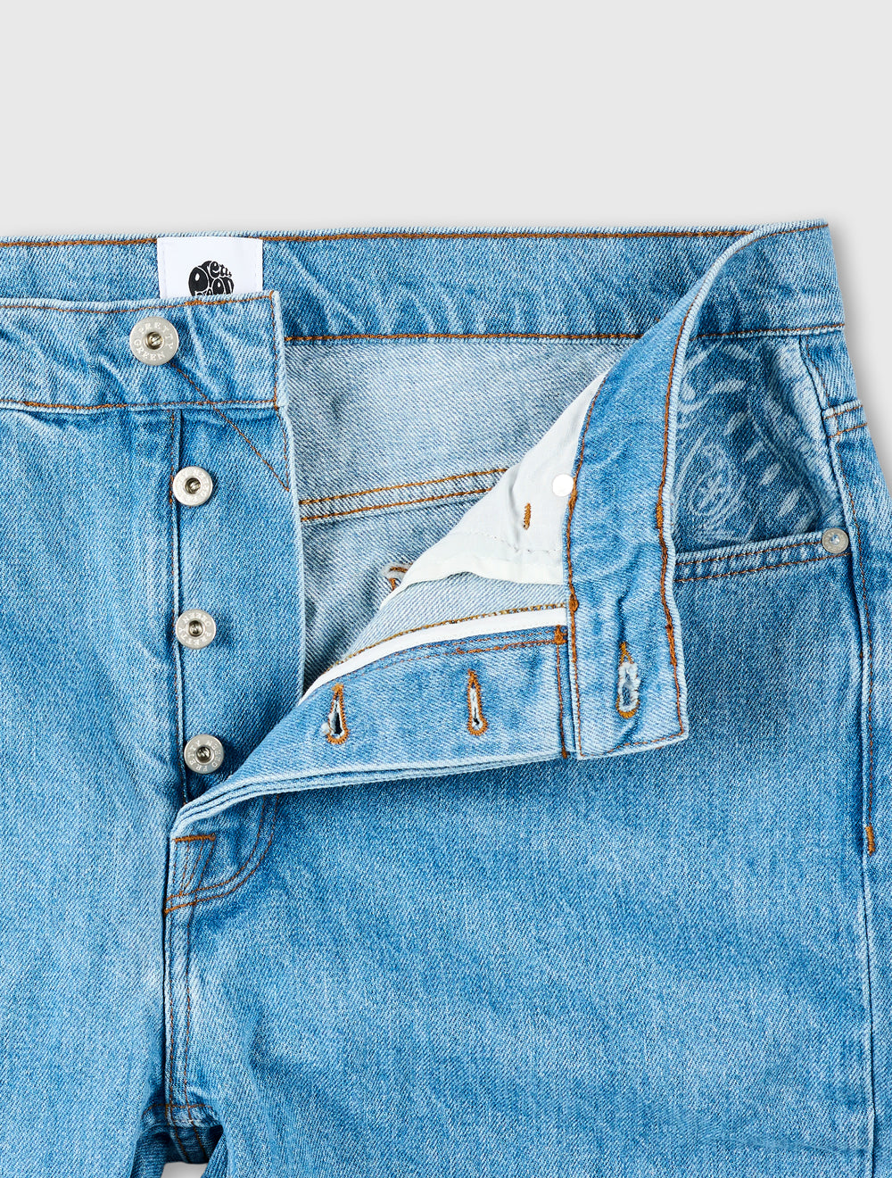Blue Parthian Laser Etched Paisley Jeans