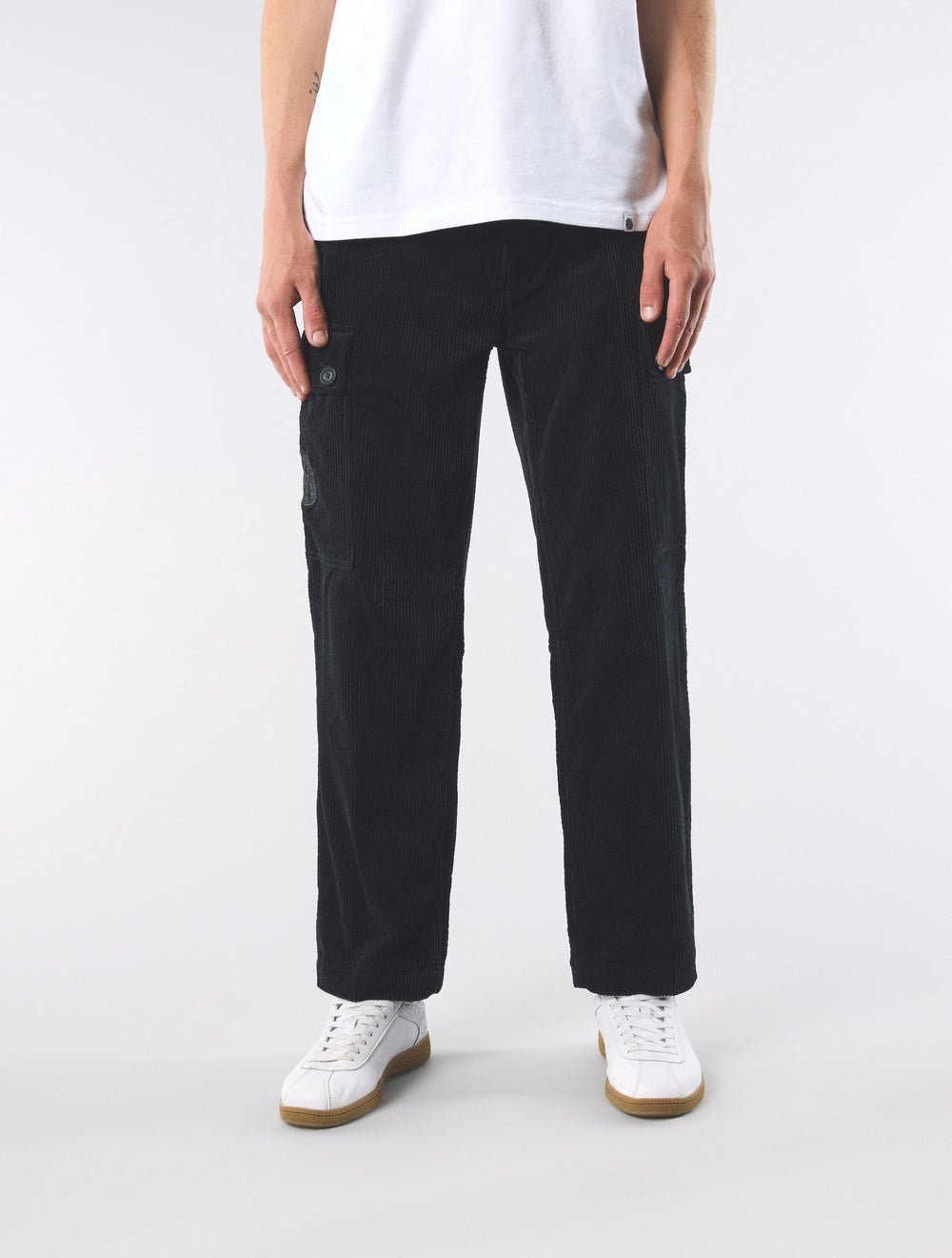 Black Dalmorton Cord Cargo Pants