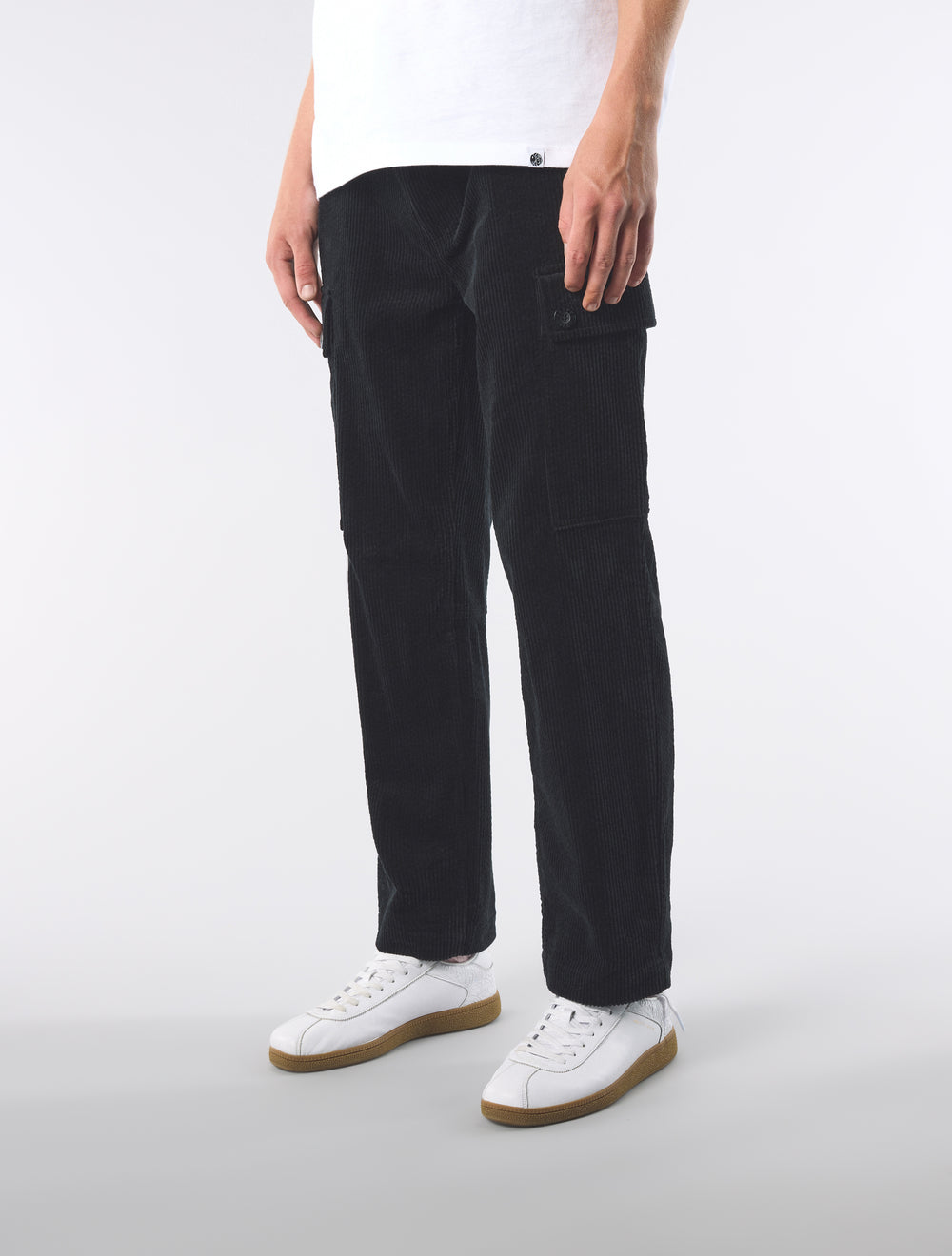 Black Dalmorton Cord Cargo Pants