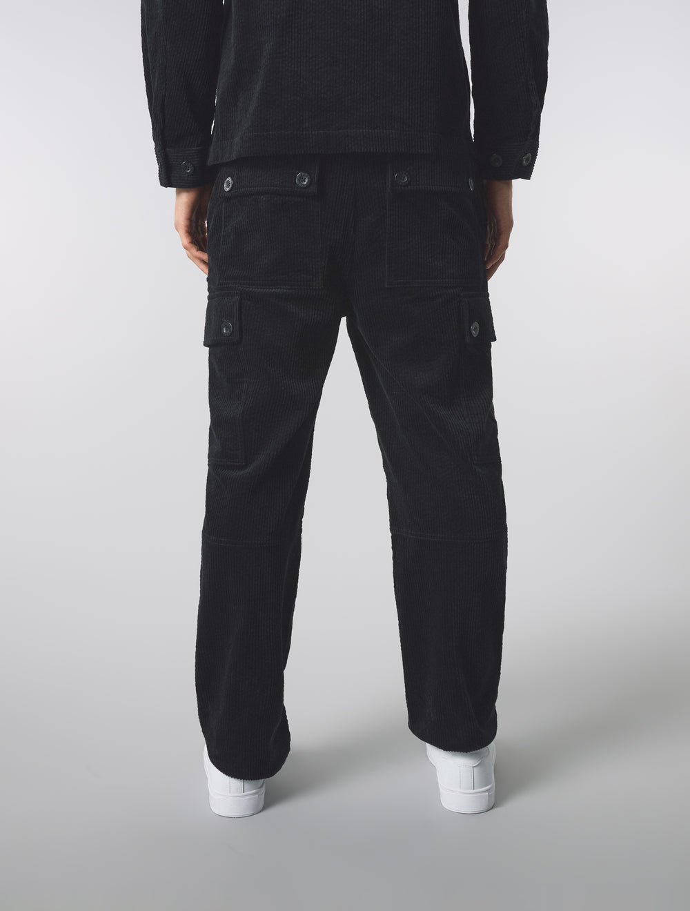 Black Dalmorton Cord Cargo Pants