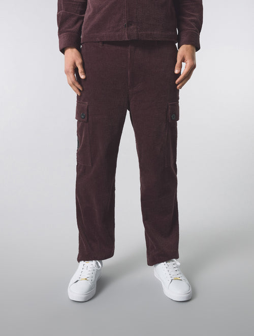 Burgundy Dalmorton Cord Cargo Pants