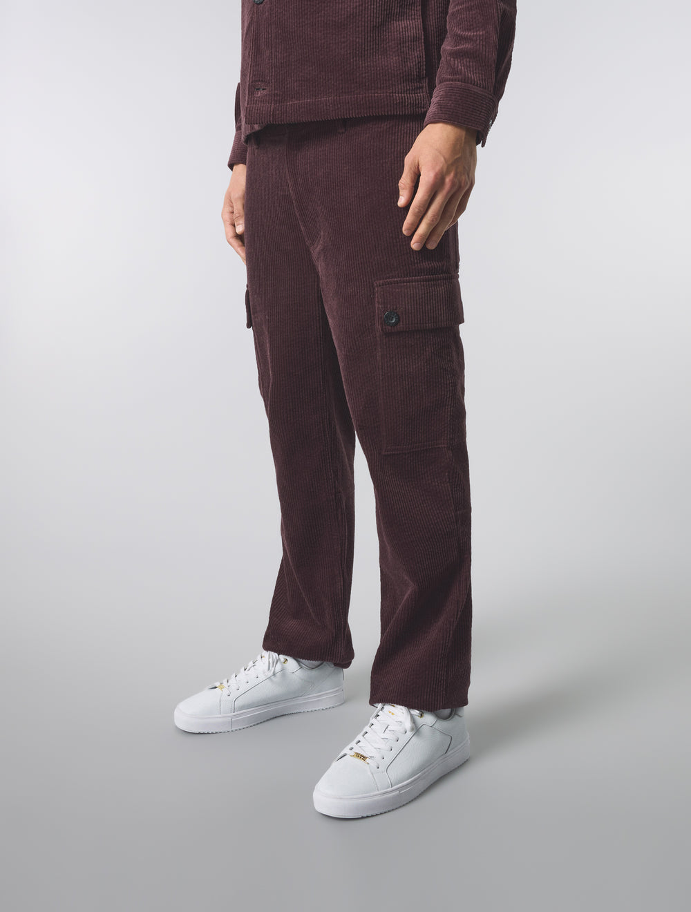 Burgundy Dalmorton Cord Cargo Pants