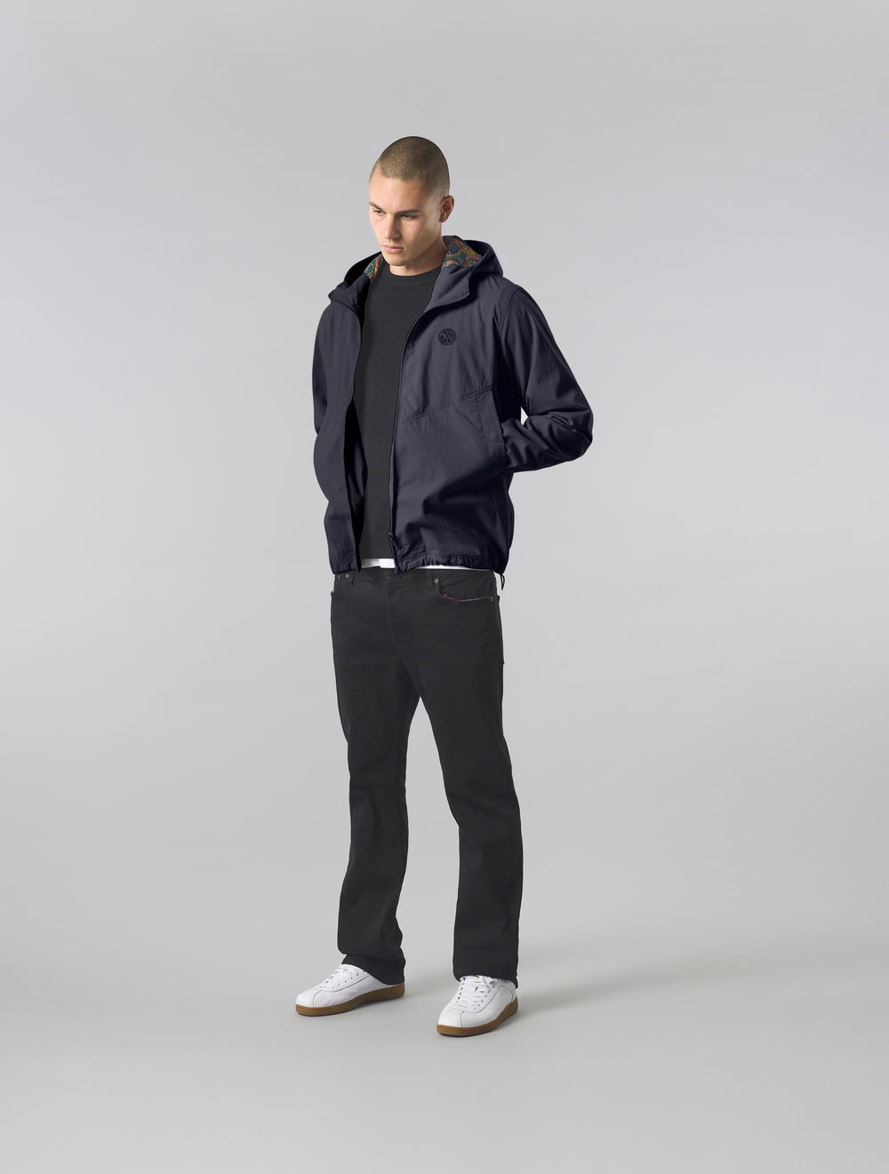 Navy Feltham Hooded Jacket