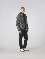 Black Patchwork Paisley Puffer Jacket