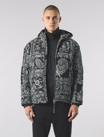 Black Patchwork Paisley Puffer Jacket
