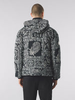Black Patchwork Paisley Puffer Jacket