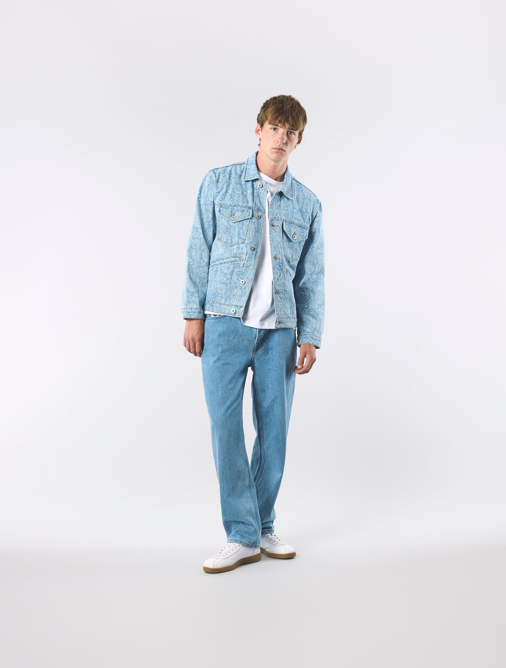Blue Parthian Laser Paisley Denim Jacket