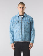 Blue Parthian Laser Paisley Denim Jacket