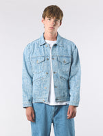 Blue Parthian Laser Paisley Denim Jacket
