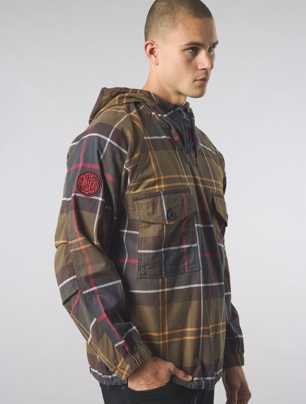 Multi Winston Check Smock Brown
