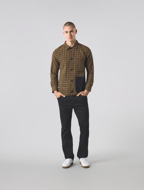 Black Whitworth Check Overshirt