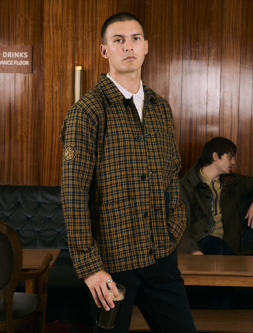 Black Whitworth Check Overshirt