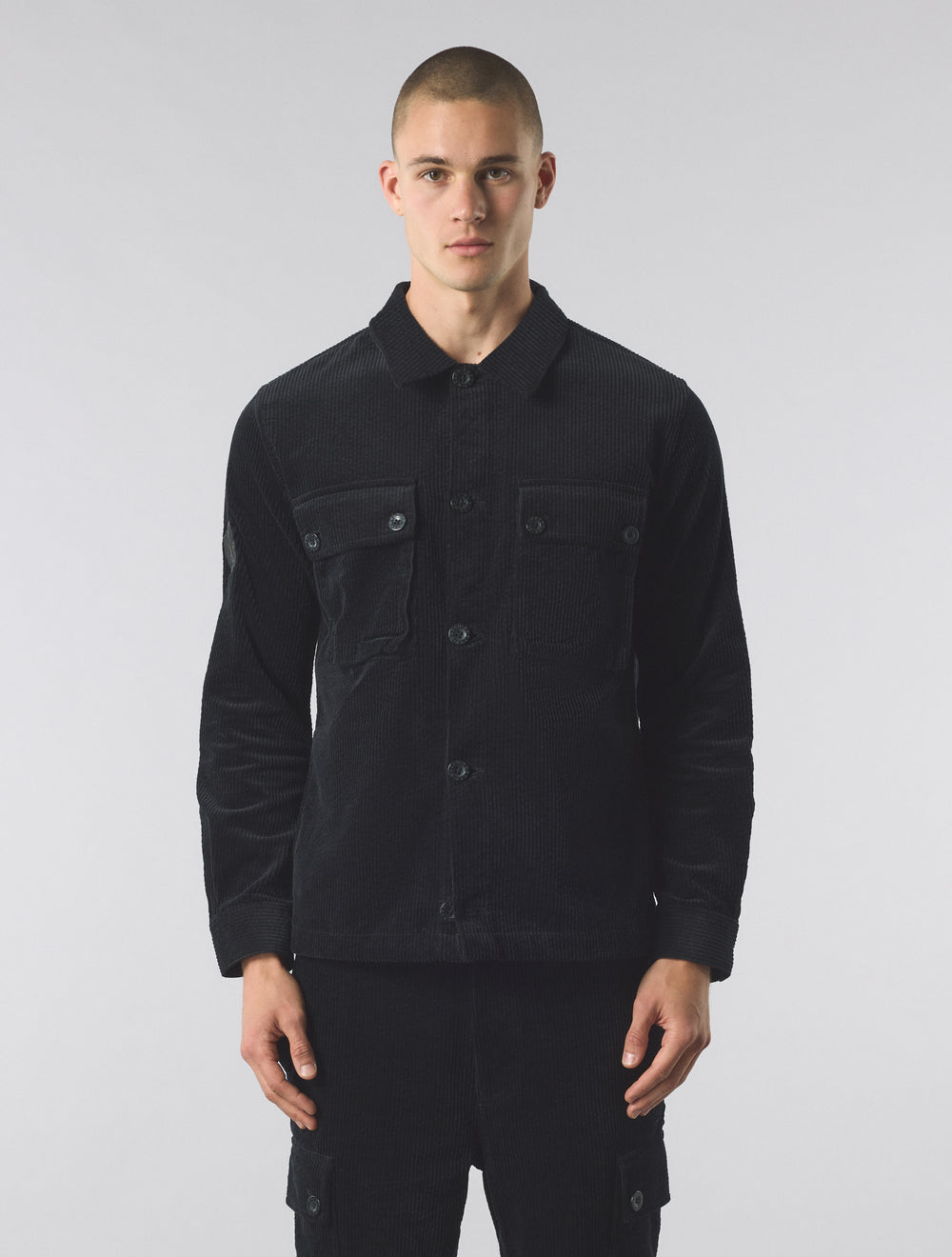 Black Dalmorton Cord Overshirt