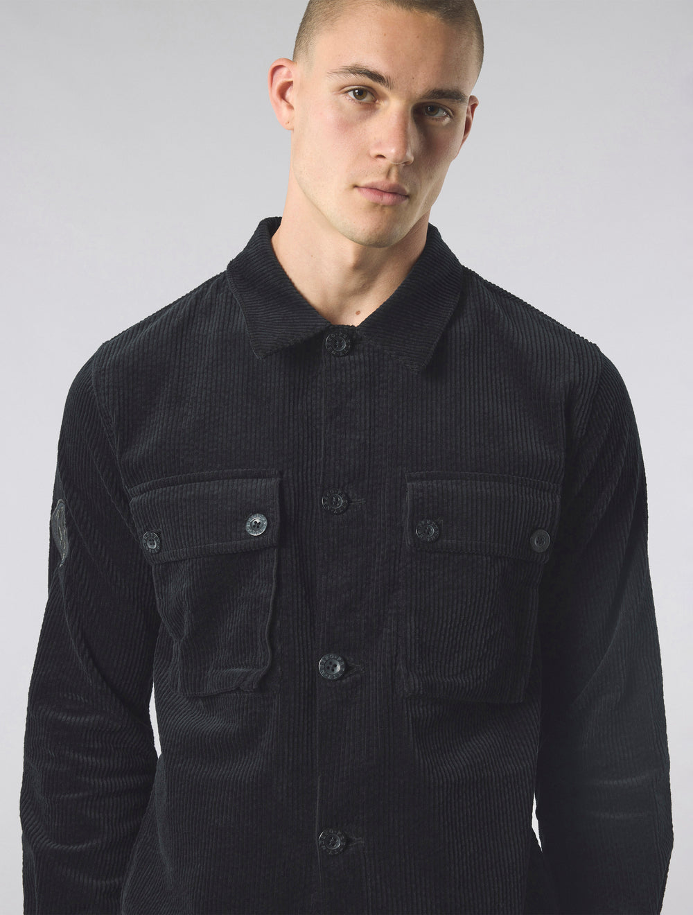 Black Dalmorton Cord Overshirt