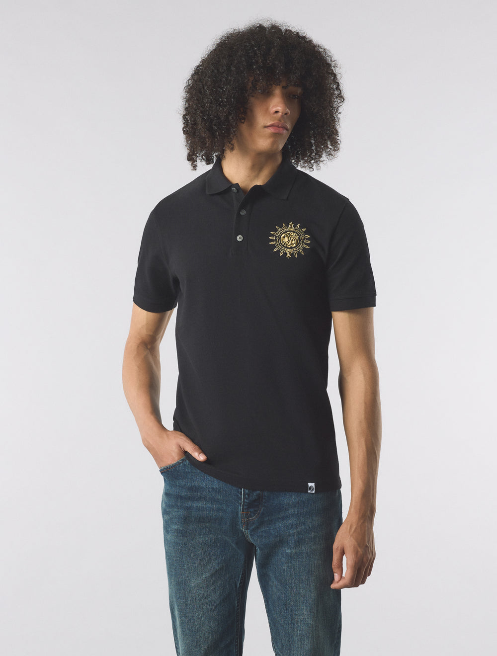 Black Parthian Motif Polo