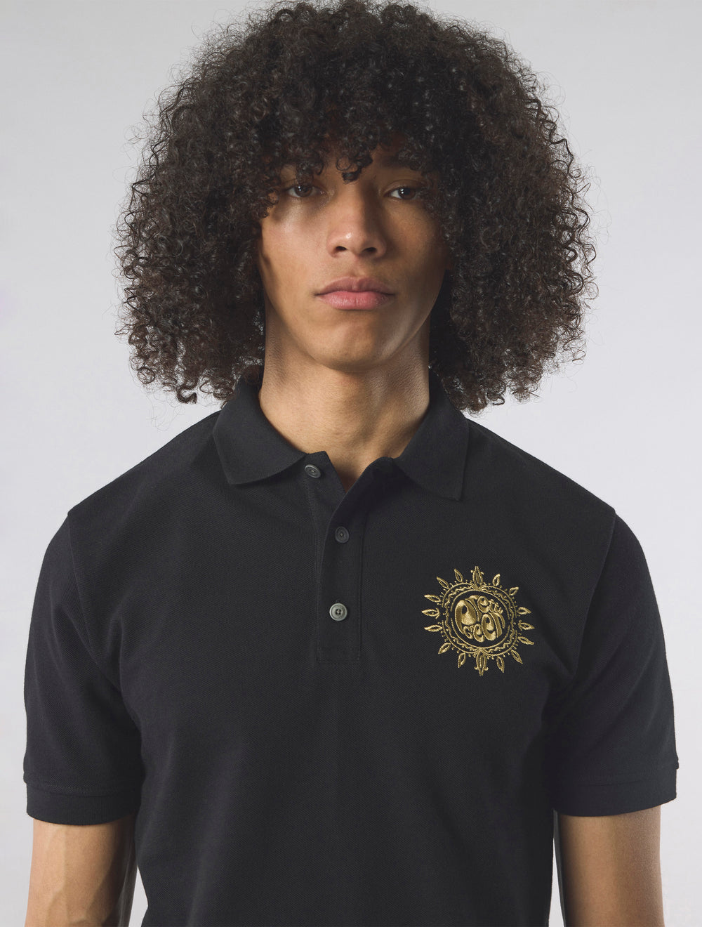 Black Parthian Motif Polo
