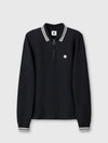 Black Garswood Long Sleeve Zip Polo