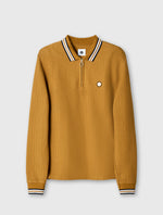 Brown Garswood Long Sleeve Zip Polo
