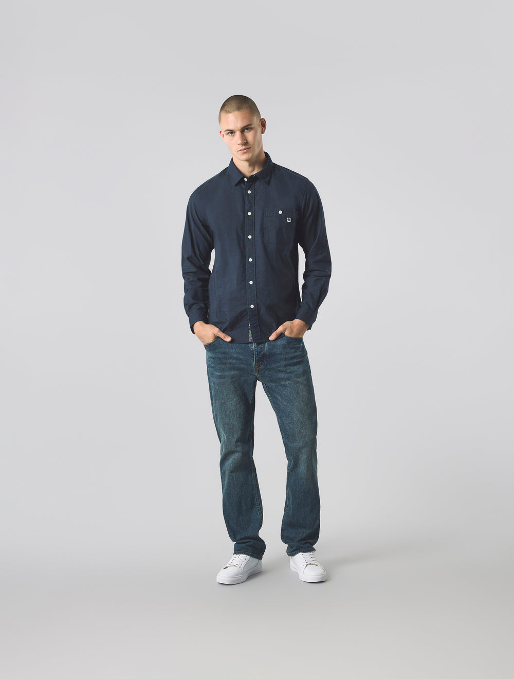 Navy House Paisley Oxford Shirt