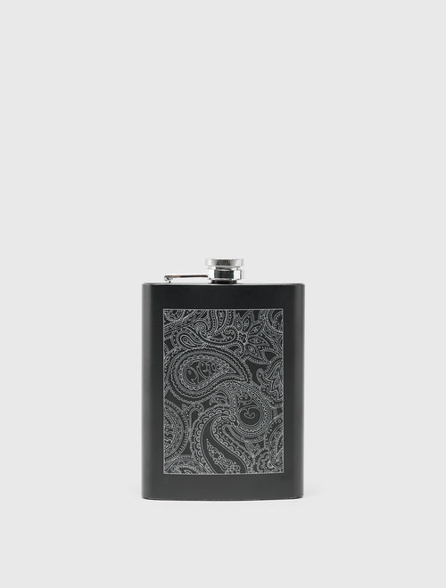 Black Paisley Hip Flask