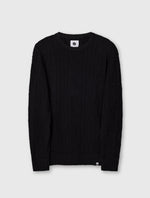 Black Marylebone Paisley Cable Knit Jumper