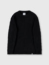 Black Marylebone Paisley Cable Knit Jumper