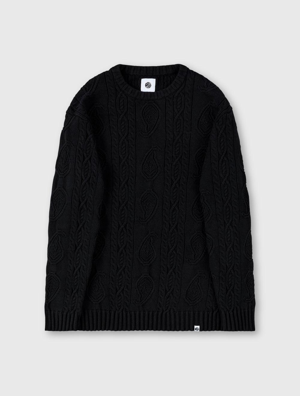 Black Marlybone Paisley Cable Knit Jumper