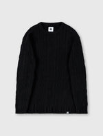 Black Marlybone Paisley Cable Knit Jumper