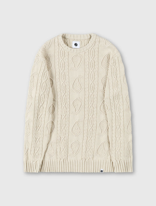 Stone Marlybone Paisley Cable Knit Jumper