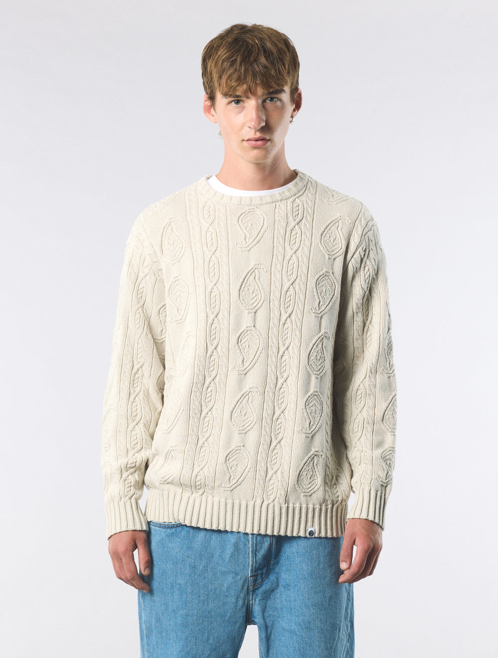 Stone Marlybone Paisley Cable Knit Jumper