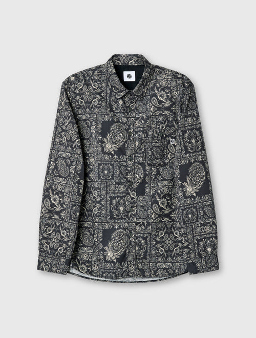 Black Patchwork Paisley Shirt