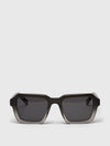 Black Acetate Angled Chunky Square Sunglasses