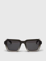 Black Acetate Angled Chunky Square Sunglasses