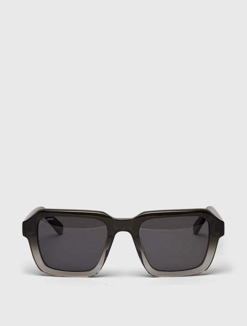 Black Acetate Angled Chunky Square Sunglasses