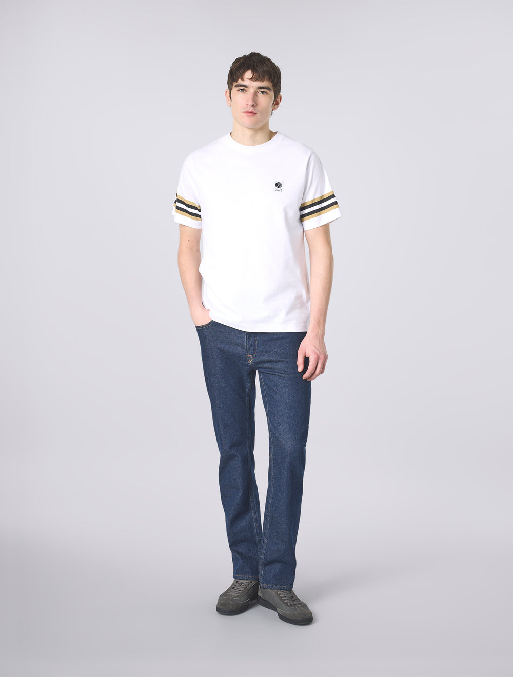 White Stratosphere Sleeve Stripe T-Shirt