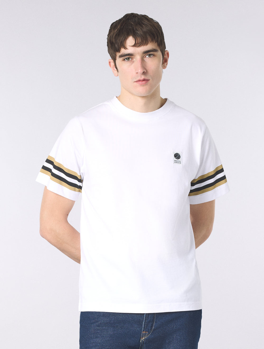 White Stratosphere Sleeve Stripe T-Shirt