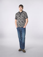 Black Starship Short Sleeve Knit Polo