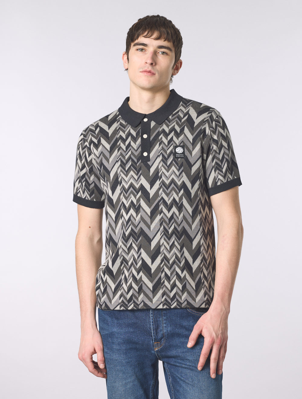 Black Starship Short Sleeve Knit Polo