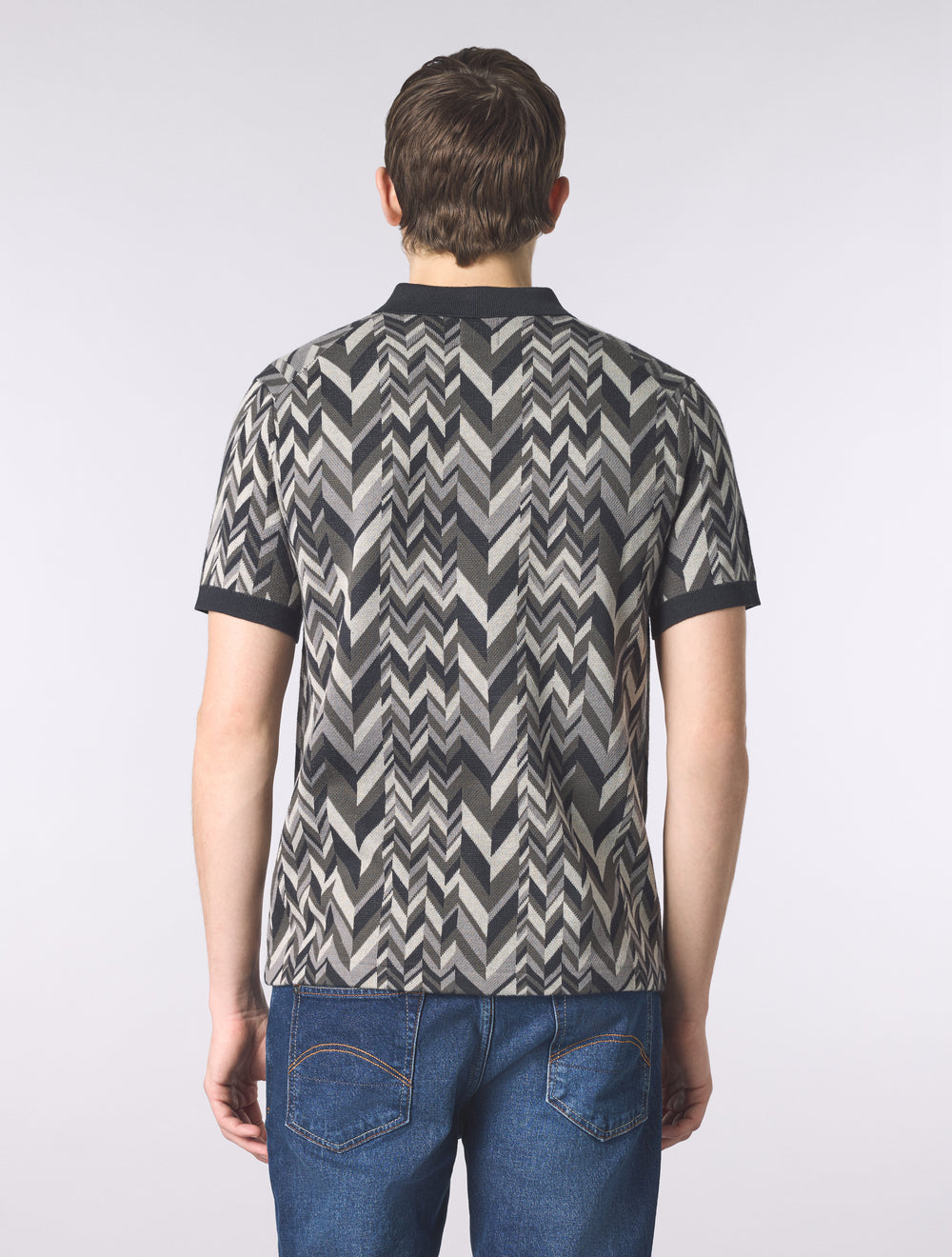 Black Starship Short Sleeve Knit Polo