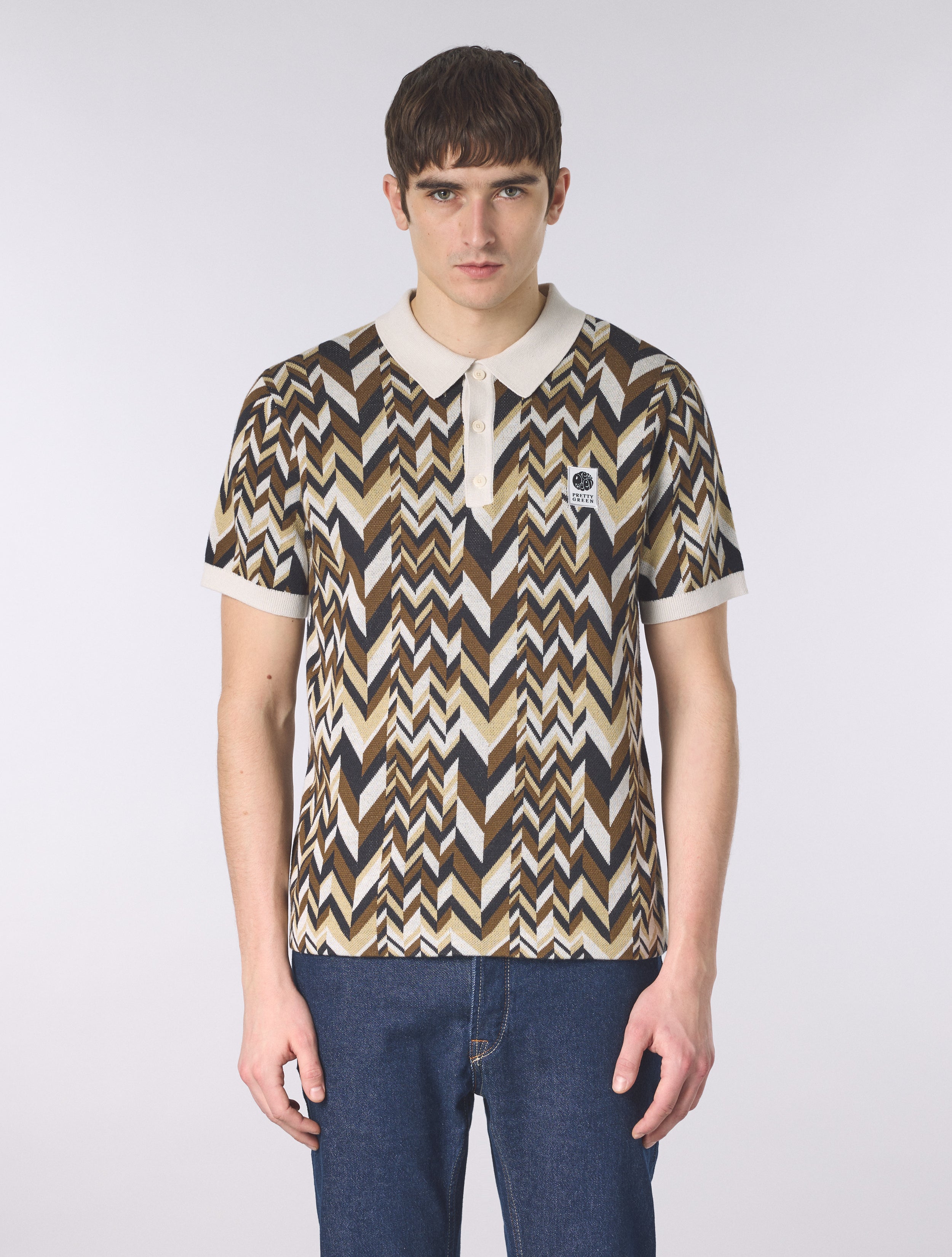 Stone Starship Short Sleeve Knit Polo – Pretty Green Store