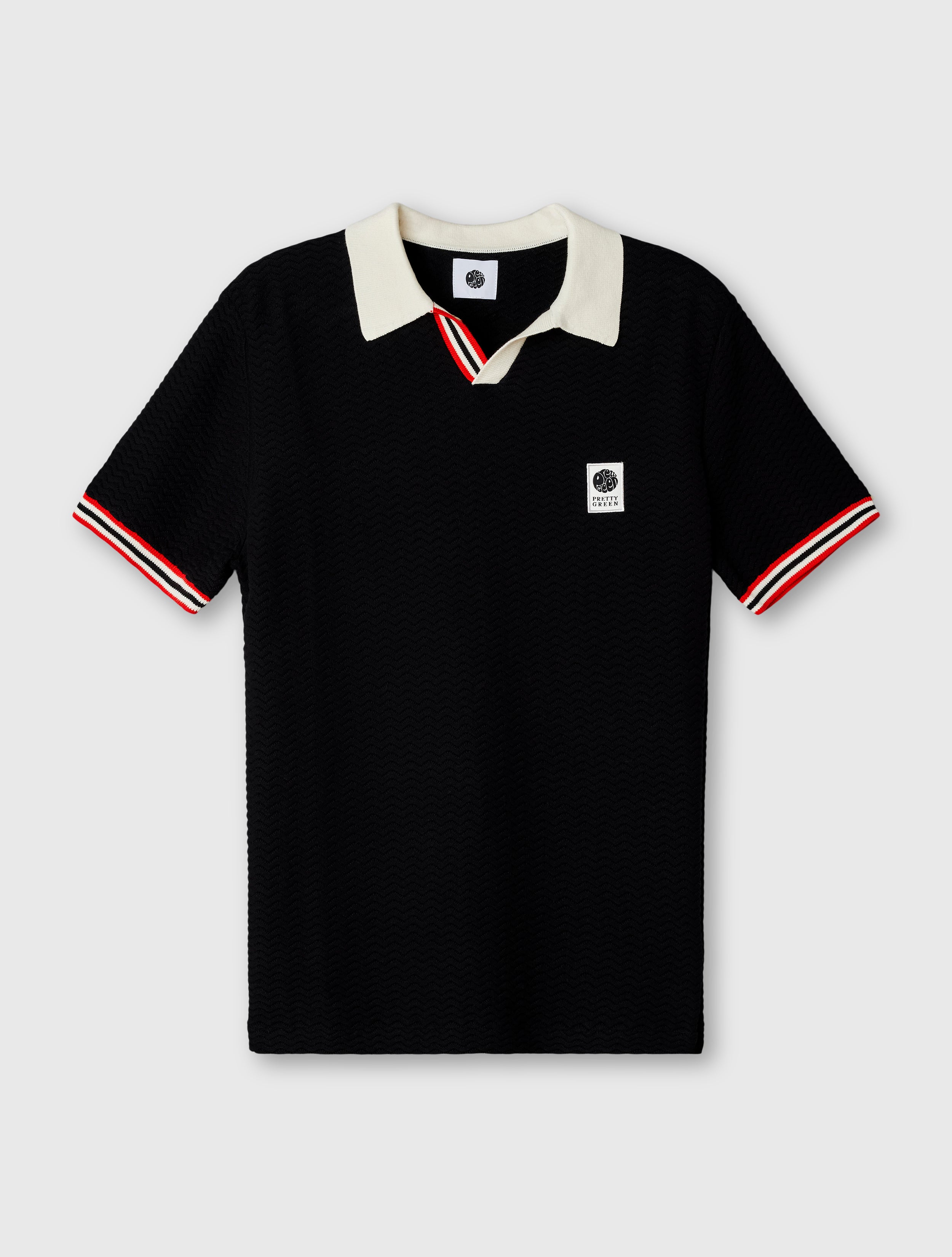 Black Stratosphere Short Sleeve Knit Polo – Pretty Green Store