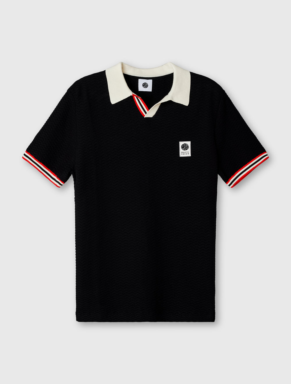 Black Stratosphere Short Sleeve Knit Polo