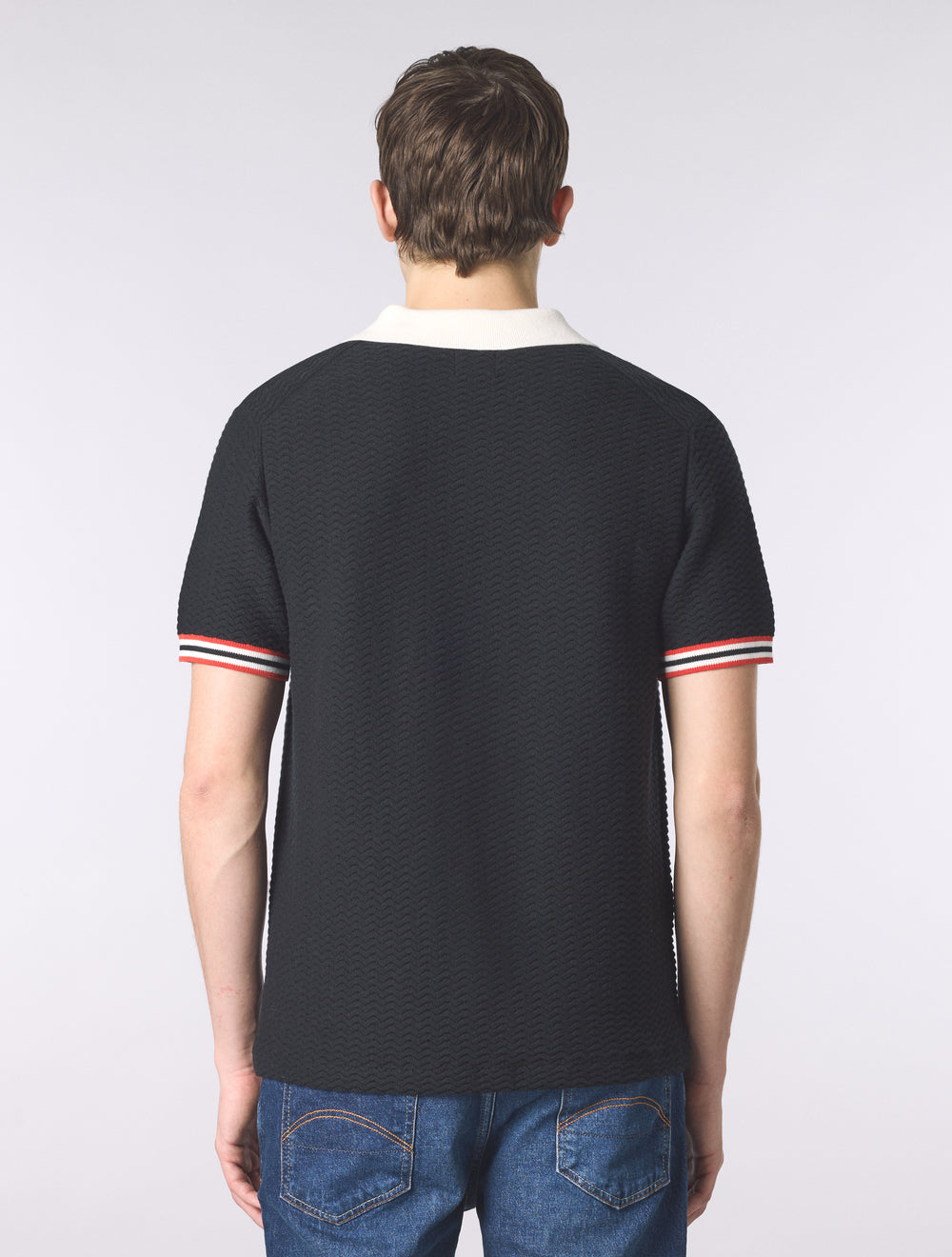 Black Stratosphere Short Sleeve Knit Polo