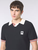 Black Stratosphere Short Sleeve Knit Polo