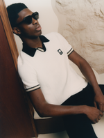 White Stratosphere Short Sleeve Knit Polo