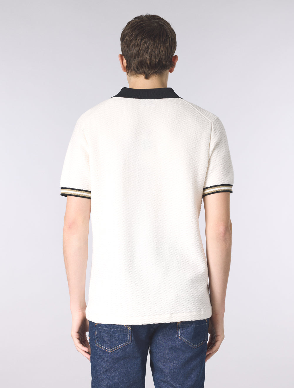 White Stratosphere Short Sleeve Knit Polo