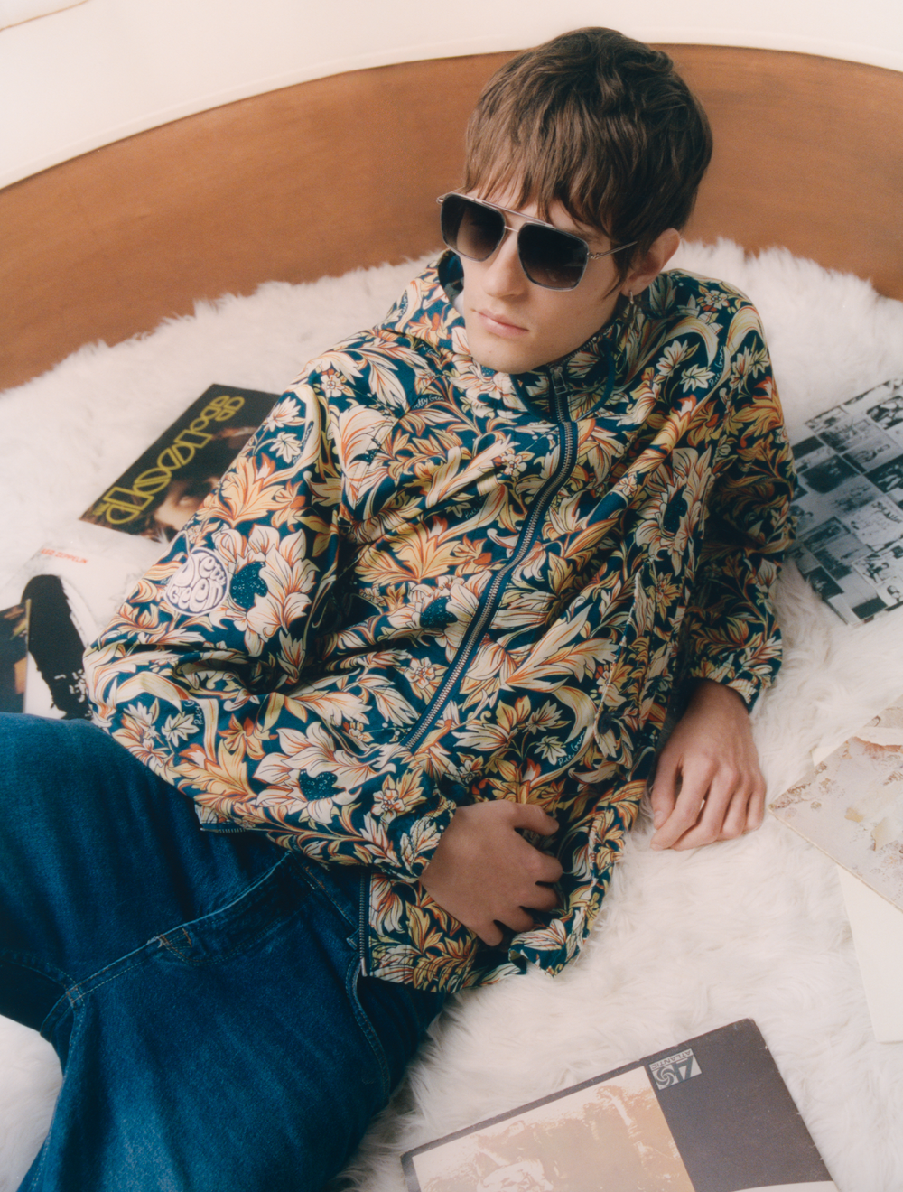 Navy Bostall Printed Jacket
