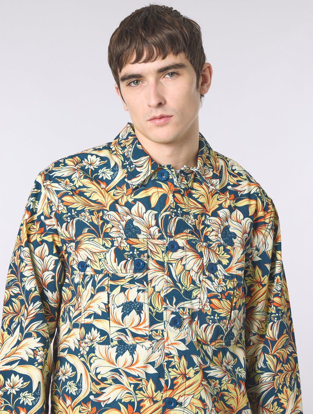 Navy Bostall Printed Overshirt