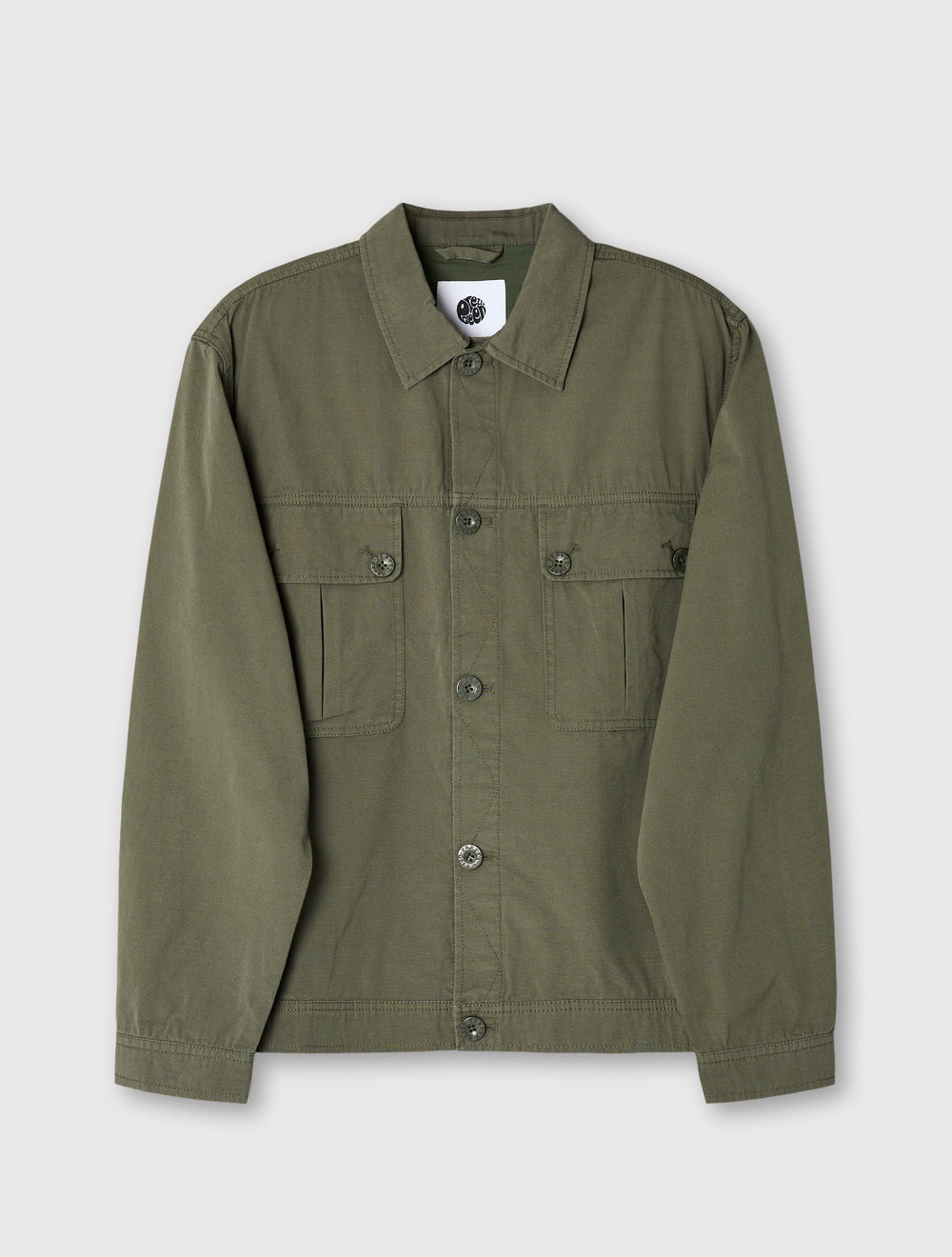 Dark Green Bostall Solid Overshirt